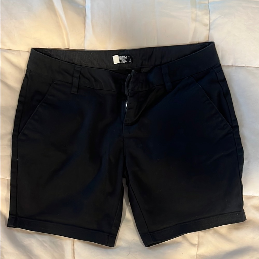 Women's Black Twill Shorts